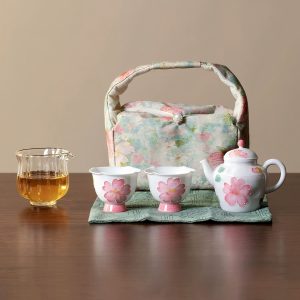 Home hand painted japanese arita yaki sakura pattern gongfu tea set